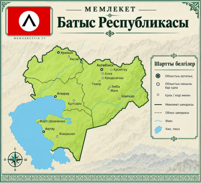 На карту «Республики Батыс» с четырьмя регионами Казахстана пожаловался адвокат