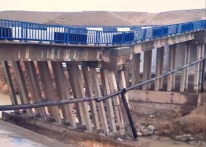 Обрушение автомобильного моста произошло в Туркестанской области